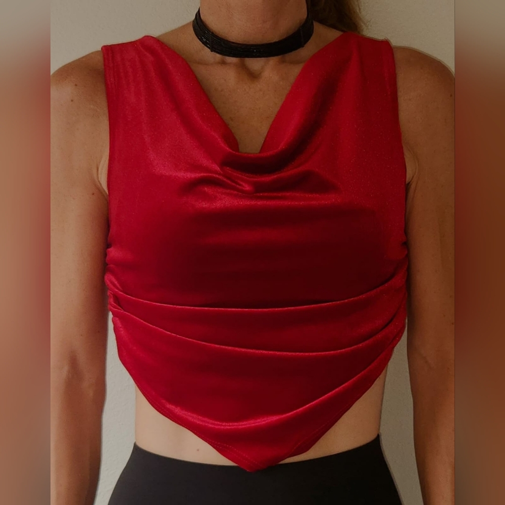 Velvet red top